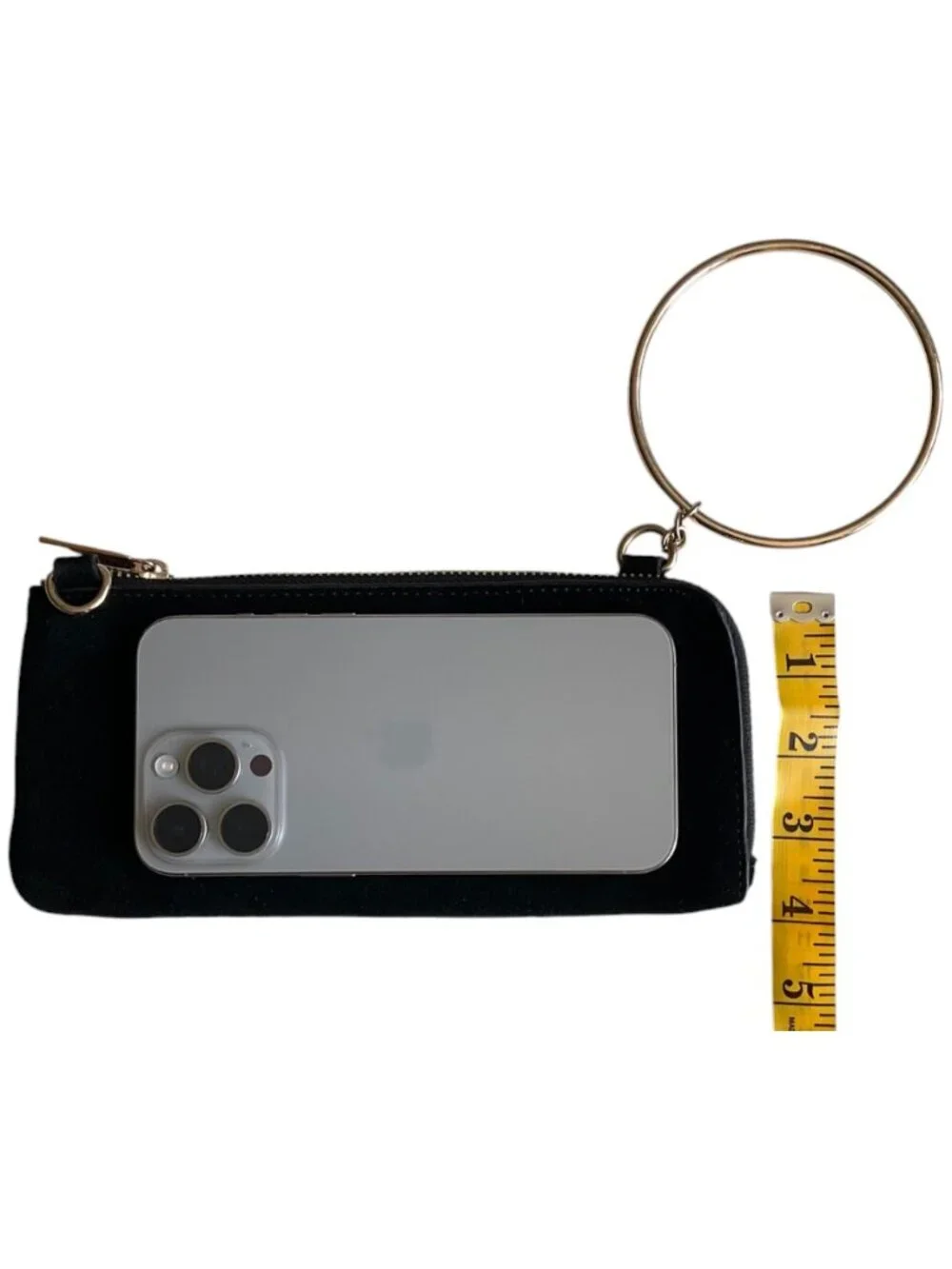 Zara Black Suede Clutch Wristlet Minimalist Clutch